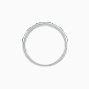 Art Deco Style Tsavorite and Diamond Half Eternity Band in 14K White Gold